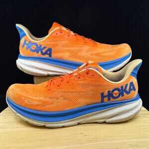 Hoka One One M Clifton 9 Shoes Mens Size 15 D Orange Running Cushioned Trainer